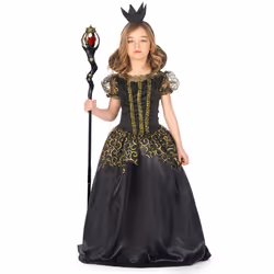 ) Evil black queen girl costume - S 4-6 years (110-120 cm