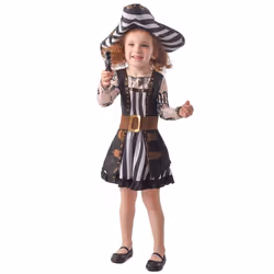 ) Tattooed pirate costume for girls - L 10-12 years (130-140 cm