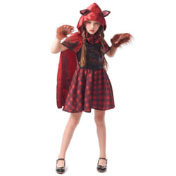 ) Werewolf riding hood costume for girls - L 10-12 years (130-140 cm