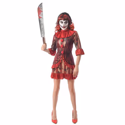 Women's terrifying red clown costume - XS
