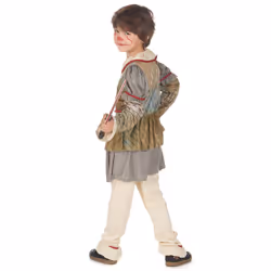 ) Terrifying gray clown costume for boys - L 10-12 years (130-140 cm