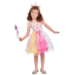 ) Girls' multicolored unicorn costume - L 10-12 years (130-140 cm