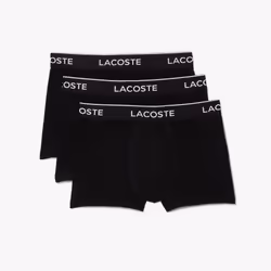 Lacoste 3-Pack Stretch Trunks, Underpants, Trunk, Adult, Male, Black, Monochromatic