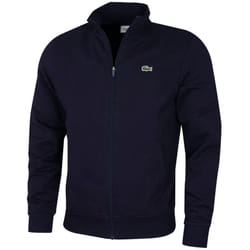 Lacoste Mens 2021 Sport Cotton Blend Ribbed Collar Fleece Zip Sweater - M, Navy Blue