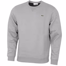 Lacoste Mens 2021 Sport Soft Cotton Blend Ribbed Collar Fleece Sweater - M, Silver Chine Elephant
