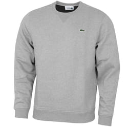 Lacoste Mens 2021 Sport Soft Cotton Blend Ribbed Collar Fleece Sweater - 3XL, Silver Chine Elephant