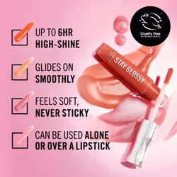 Rimmel Stay Glossy Lip Gloss - Non-Sticky and Lightweight Formula for Lip Color and Shine - 150 Claridge's Ruby  .18oz