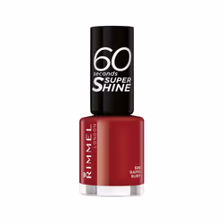 Rimmel 60 Seconds Super Shine, 320 Rapid Ruby, 8ml, 8 ml, Red, Rapid Ruby, Coloring, Opaque, Brush