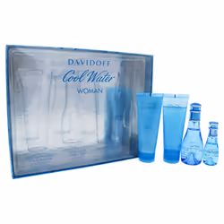 Cool Water by Davidoff for Women - 4 Pc Gift Set 1.7oz EDT Spray, 2.5oz Gentle Shower Breeze, 2.5oz Moisturizing Body Lotion, 0.5oz EDT Spray