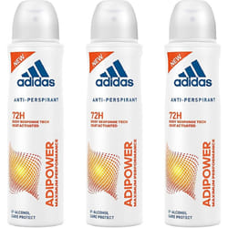 3 x Adidas 72H Anti Perspirant Female Body Spray 150ml - Adipower