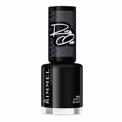 Rimmel 60 Seconds Super Shine, 900 Rita's Black, 8ml, 8 ml, Black, Rita's Black, Coloring, Opaque, Brush