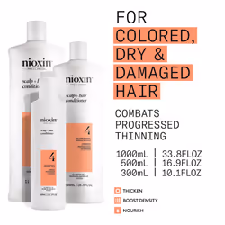 Nioxin System 4 Scalp + Hair Conditioner - Hair Thickening Conditioner for Damaged Hair with Progressed Thinning  16.9 fl oz (Packaging May Vary)