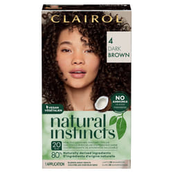 Clairol Natural Instincts Demi-Permanent Hair Dye  4 Dark Brown Hair Color  Pack of 1