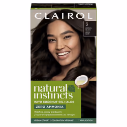 Clairol Natural Instincts Demi-Permanent Hair Dye  3 Brown Black Hair Color  5.85 Fl Oz (Pack of 1)