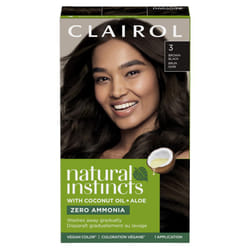 Clairol Natural Instincts Demi-Permanent Hair Dye  3 Brown Black Hair Color  5.85 Fl Oz (Pack of 1)