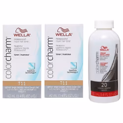 ) Wella Colour Charm Permanent Liquid Hair Toner - 42ml - T11+T11+Developer(Vol.20