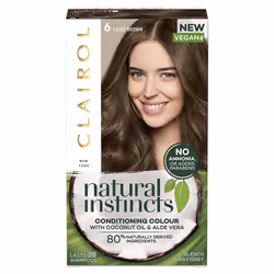 Clairol Natural Instincts Semi-Permanent No Ammonia Vegan Hair Dye, 6 Light Brown, 177 ml