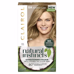 Clairol Natural Instincts Semi-Permanent No Ammonia Vegan Hair Dye, 8A Medium Cool Blonde, 177 ml