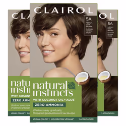 Clairol Natural Instincts Demi-Permanent Hair Dye 5A Medium Cool Brown Hair Color Pack of 3