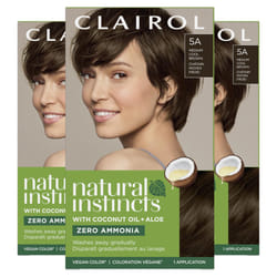 Clairol Natural Instincts Demi-Permanent Hair Dye  5A Medium Cool Brown Hair Color  Pack of 3