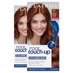 Clairol Root Touch-Up by Nice'n Easy Permanent Hair Dye  5R Medium Auburn/Reddish Brown Hair Color  Pack of 2