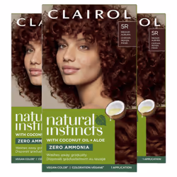 Clairol Natural Instincts Demi-Permanent Hair Dye 5R Medium Auburn Hair Color 3 Count