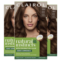 Clairol Natural Instincts Demi-Permanent Hair Dye  5BZ Medium Bronze Brown Hair Color  Pack of 3