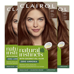 Clairol Natural Instincts Demi-Permanent Hair Dye  6R Light Auburn Hair Color  Pack of 3