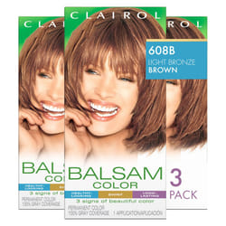 Clairol Balsam Permanent Hair Dye  608B Light Bronze Brown Hair Color  Pack of 3