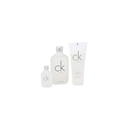 Ck One 3 Pcs Set: 3.4 Eau De Toilette Spray + 0.5 Oz Eau De Toilette + 3.4 Body Wash (Hard Box)