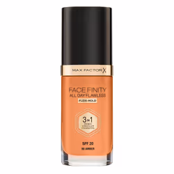 Max Factor FACEFINITY ALL DAY FLAWLESS 3 IN 1 FOUNDATION 90 AMBER, Pump bottle, Cream, Mattifying, Amber, AMBER, Matte