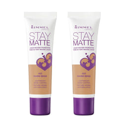 Rimmel Stay Matte Liquid Foundation  Warm Beige  1 Fl Oz  Pack of 2