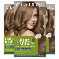 Clairol Natural Instincts Demi-Permanent Hair Dye  7 Dark Blonde Hair Color  Pack of 3