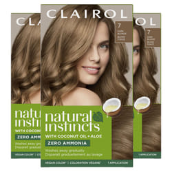 Clairol Natural Instincts Demi-Permanent Hair Dye  7 Dark Blonde Hair Color  Pack of 3