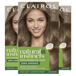 Clairol Natural Instincts Demi-Permanent Hair Dye  7A Dark Cool Blonde Hair Color  Pack of 3