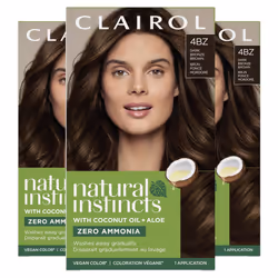 Clairol Natural Instincts Demi-Permanent Hair Dye  4BZ Dark Bronze Brown Hair Color  Pack of 3