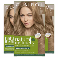 Clairol Natural Instincts Demi-Permanent Hair Dye  8 Medium Blonde Hair Color  Pack of 3