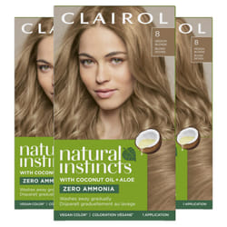 Clairol Natural Instincts Demi-Permanent Hair Dye  8 Medium Blonde Hair Color  Pack of 3