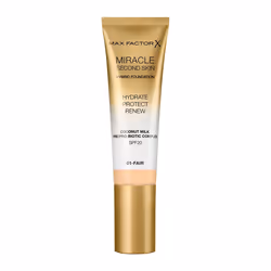 Max Factor Miracle Second Skin 01 Fair 30ml, Tube, Cream, Universal skin, Hydrating, Protection, Fair, Fair