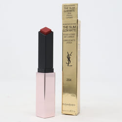 Yves Saint Laurent Rouge Pur Couture The Slim Glow Matte 0.07oz  New With Box - 204 Private Carmine