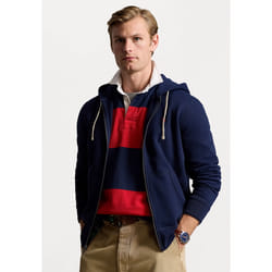 Polo Ralph Lauren Men's Classic Fleece Full Zip Pony Logo Hooded Sweatshirt - UK Size S, Navy
