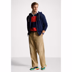 Polo Ralph Lauren Men's Classic Fleece Full Zip Pony Logo Hooded Sweatshirt - UK Size XL, Navy