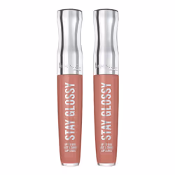 Rimmel Stay Glossy 6HR Lip Gloss Bare Minimum 0.18 Fl Oz (Pack of 2)