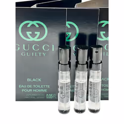 Gucci Guilty Black Sample Perfume Men EDT Spray Pour Homme MINI SMALL Travel Size 1.5 ML / 0.05 (3676) - set of 3