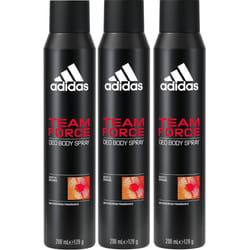 3 x 200ml Adidas Team Force 48H Deodorant Body Spray