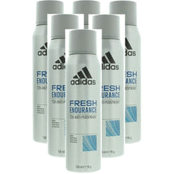 6 x 150ml Adidas 72 hrs Fresh Endurance Antiperspirant  Spray for Men