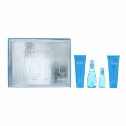 Davidoff Cool Water Woman Gift Set 50ml EDT Spray + Eau de Toilette 15ml + Body Lotion 75ml + Shower Gel 75ml