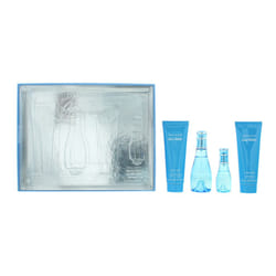 Davidoff Cool Water Woman Gift Set 50ml EDT Spray + Eau de Toilette 15ml + Body Lotion 75ml + Shower Gel 75ml