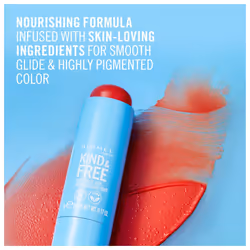 Rimmel London Kind & Free  004 Tangerine Dream  Multi-Stick  For Cheeks and Lips  Hydrating  Buildable Color  Vegan Formula  Clean Formula  0.18oz