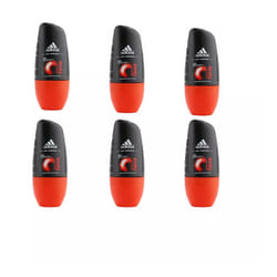 Adidas 6 x 50ml Roll On Choose Scent - 6 x 50ml Team Force